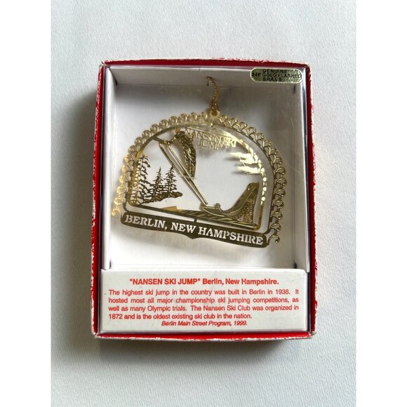 National Treasures Other - Genuine 24K Gold Flashed Brass Ornament "Nansen Ski Jump" Berlin New Hampshire